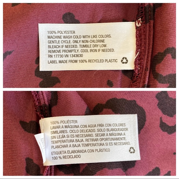 NWT Ava & Viv Maroon Leopard Mock Neck Blouse - Picture 10 of 10